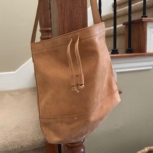 Distressed leather ABLE crossbody purse